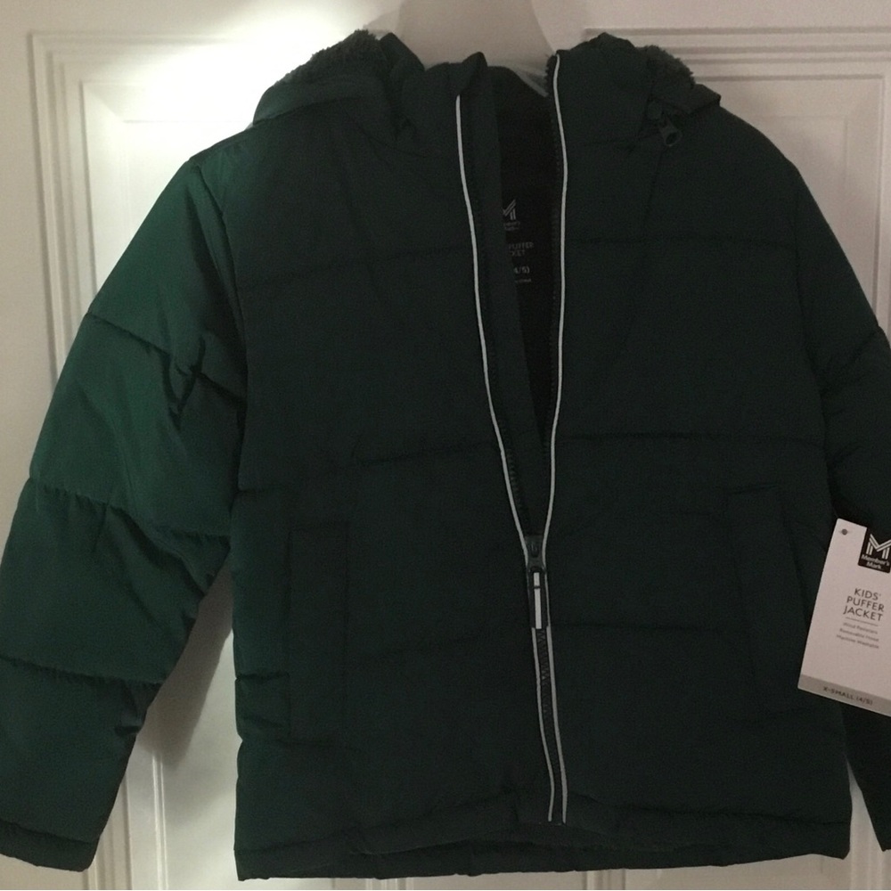 Children's Dark Green Puffer Jacket